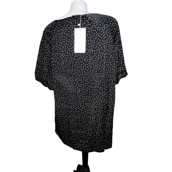BloomChic Round Neck Short Balloon Sleeve Polka Dot Blouse Sz 26 (4xl) Womens To - Picture 2 of 7